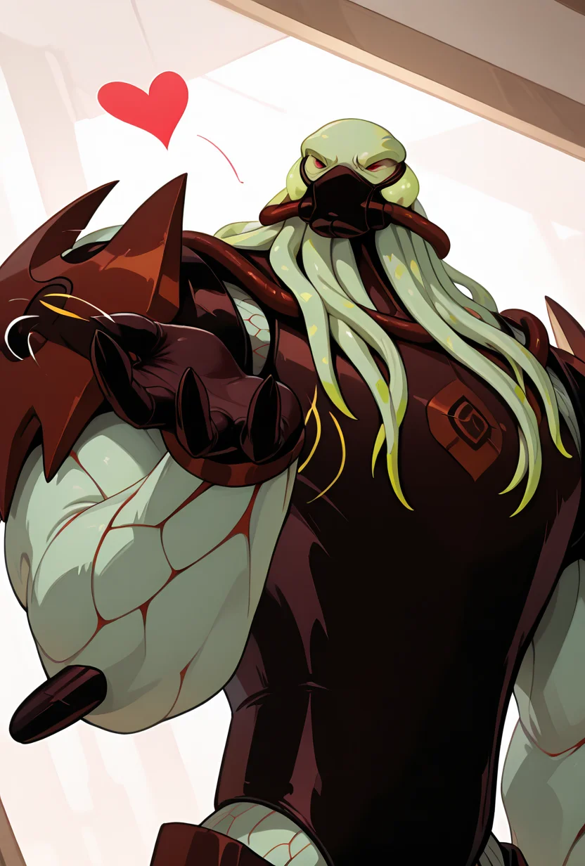 <lora:vilgax-10:1> vilgax, no humans, solo, red eyes, armor,
<lora:FrierenBlowingKissMeme_illusXLNoobAI_Incrs_v1:1> blowing kiss, heart, puckered lips, o3o, masterpiece, best quality, amazing quality, very aesthetic, absurdres, newest,