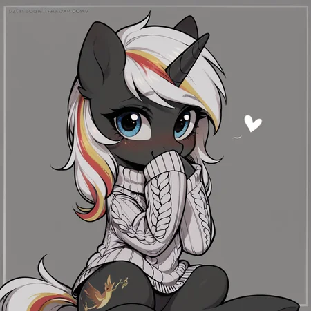 score_9, score_8_up, score_7_up BREAK
source_pony, velvet remedy, unicorn, pony, aran sweater, oversized clothes, cute, daaaaaaaaaaaw, covering mouth, blushing, detailed, best quality, detailed sweater <lora:vlvt_rem3:1> <lora:LineArt Mono Style LoRA_Pony XL v6:1>
