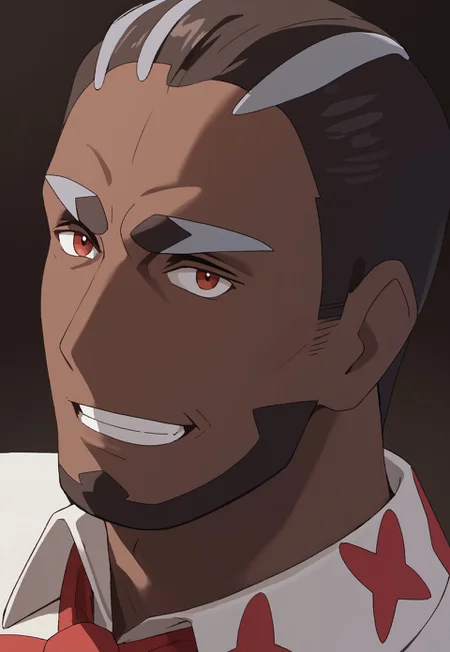safe_pos, score_9, score_8_up, score_7_up, source_anime, rating_nsfw, ultra hd, absurdres, solo, masterpiece, best quality, best aesthetic, Expressiveh, wolfconf, 1boy

PokemonMurdock, dark-skinned male, short hair, facial hair, collared shirt, portrait, headshot, looking at viewer, smiling