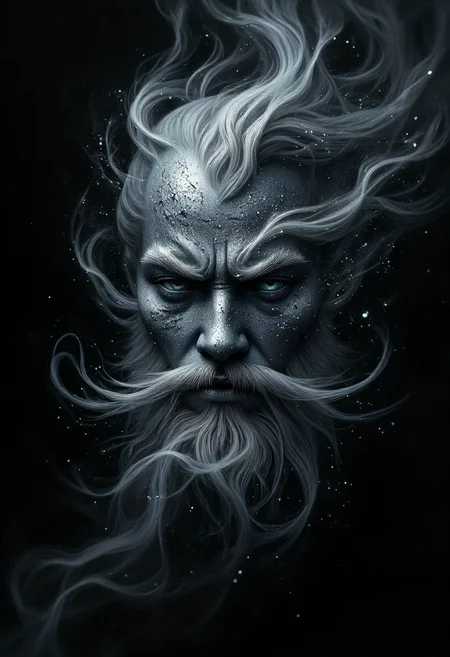 a dipiction of a hantu melayu, (disintegrating and dissolving into swirling lines of fogg, smoke and particles:1.3) blending with the black background, blending form with reality. Framed in thick volumetric fog. diffused light, delicatly, whispering, eye catching masterpiece artwork. drifting fog, cracked light and smokey haze in floating threads finishes the dreamlike reality.