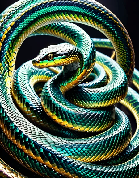 "A mesmerizing serpent forming an infinite loop (â), its scales reflecting fractals, galaxies, and microscopic worlds, glowing iridescently, surrounded by a cosmic void, interactive textures emitting soft vibrations, surreal blend of science fiction and nature, ultradetailed and captivating design." <lora:SDXLFaeTastic2400:0.4> <lora:extremely_detailed:0.4> extremely detailed, <lora:sn4ke:1>,sn4ke, Masterpiece,best quality,hi res,8k,hi res,8k,award winning,(sharp focus, intricate, highly detailed),