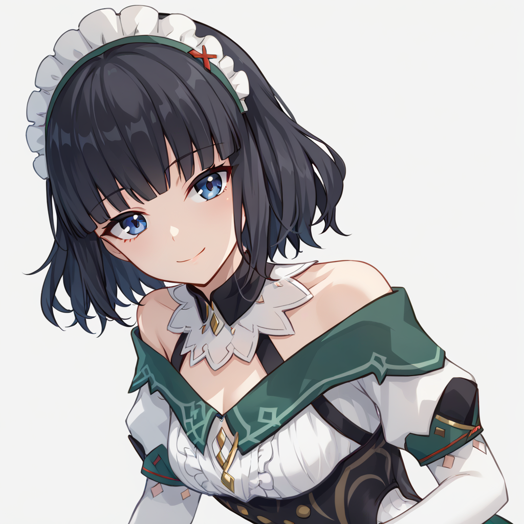 score_9, score_8_up, score_7_up, simple background, looking at viewer, light smile,
1girl, katheryne npc, headdress, black hair, 
<lora:katheryne_npc_pony_v1:1>