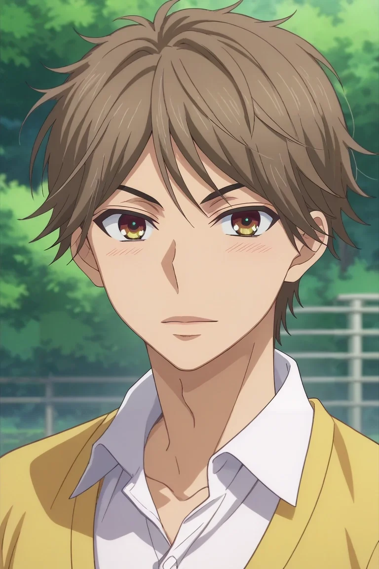 score_9, score_8_up, score_7_up, source_anime, rating_safe, intricate details, anime screencap, , , looking at viewer, depth of field, 1boy, solo, male focus, <lora:hayato_shinomiya_pony:0.96>, hayato_shinomiya, brown hair, brown eyes, short hair, , dress shirt,, <lora:sdxl_lightning_8step_lora:1>