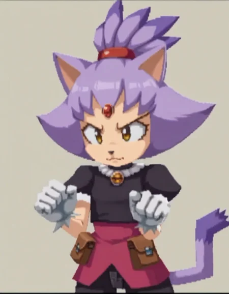 zPDXL, score_9, score_8_up, score_7_up, source_anime, 1girl, solo,
<lora:RockLegend_v1:1> rcklgnd, Blaze the Cat, purple cat, cat tail, cat ears, purple fur, white fur, two-tone fur, white gloves, flat chest, little girl, child, giggling, shoulder_carry, wearing Beaded buckskin tunic, fringed buckskin trousers, feathered headpiece, beaded moccasins, leather pouch with intricate beadwork and quillwork