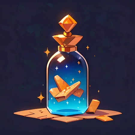 <lora:magicbottle:0.8>, bottle, desert in a bottle, sparkle, black background, <clip:skip:2>, <lora:lcm-lora:1.0>, masterpiece, 8k, high resolution, shallow depth of field, sharp focus
