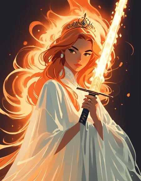 (score_9, score_8_up, score_7_up, score_6_up), realistic skin texture, realistic style photo, masterpiece, best quality,high quality,
1girl, weapon, sword, solo, red hair, holding, holding weapon, holding sword, dress, braid, from side, profile, simple background, upper body, white dress, long hair, , closed mouth, ring, see-through, , gloves, , , jewelry, black background, nail polish, fingernails, crown, wide sleeves, brown eyes, lace, (glowing sword:1.5), burning sword, glowing, zPDXL3, detailxl, Score_PnyReal, (lineless:1.5)