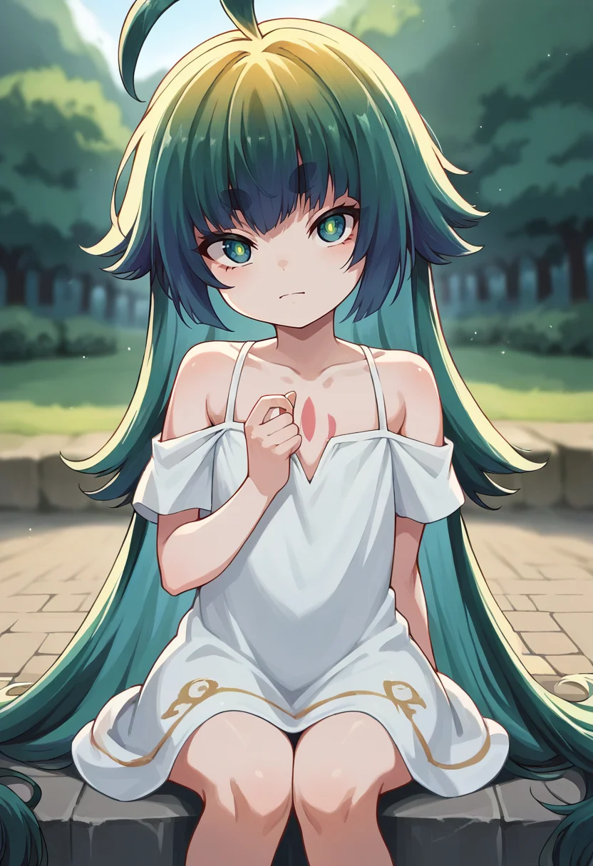 score_9, score_8_up, score_7_up, source_anime, masterpiece, 1girl, ct_m1tama, off-shoulder dress, looking at viewer, depth of field, outdoors, facing viewer, <lora:Mitama_pony_ct:1>