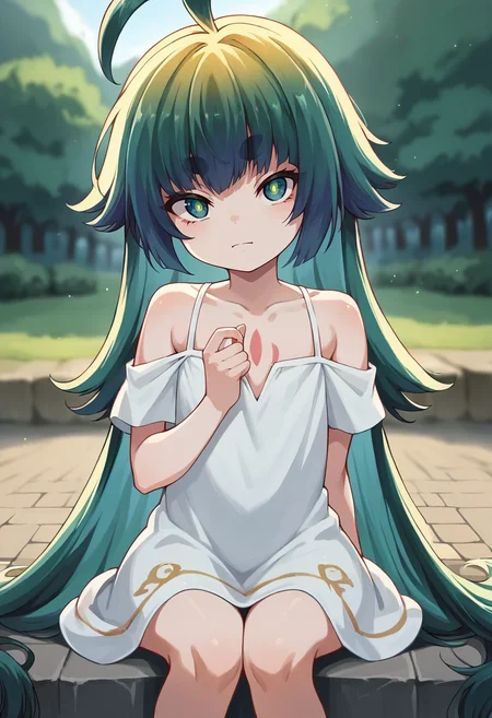 score_9, score_8_up, score_7_up, source_anime, masterpiece, 1girl, ct_m1tama, off-shoulder dress, looking at viewer, depth of field, outdoors, facing viewer, <lora:Mitama_pony_ct:1>