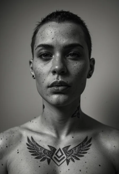masterpiece, best quality,high quality, newest, highres,8K,HDR,absurdres, dynamic angle, realistic, 1girl, iLLCustodes40k,t4ts, tattoos, tattoo