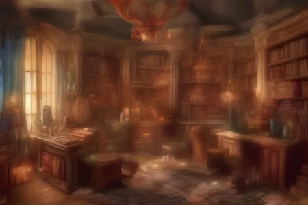 a fantasy bedroom that is also the owner's personal library with books everywhere
FanStu