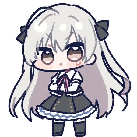 Kasugano Sora,<lora:miratsu_noob:1>,chibi,silver hair,