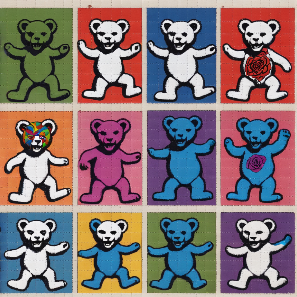 <lora:blttr:1>blttr grateful dead dancing bear