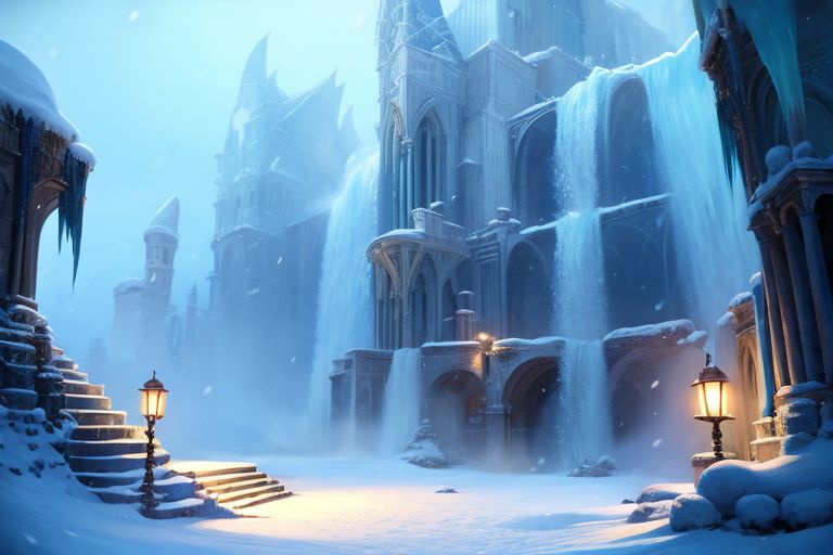 (masterpiece, best quality:1.2), Numenor, waterfall, medieval fantasy city, stairs, (street lamp:0.8), ice, snowing, morning, fog, professional lighting, 8k ultra detailed, photorealistic, cinematic shot <lora:Numenor:0.7> <lora:RealmsOfIce:0.7>  <lora:add_detail:0.8>