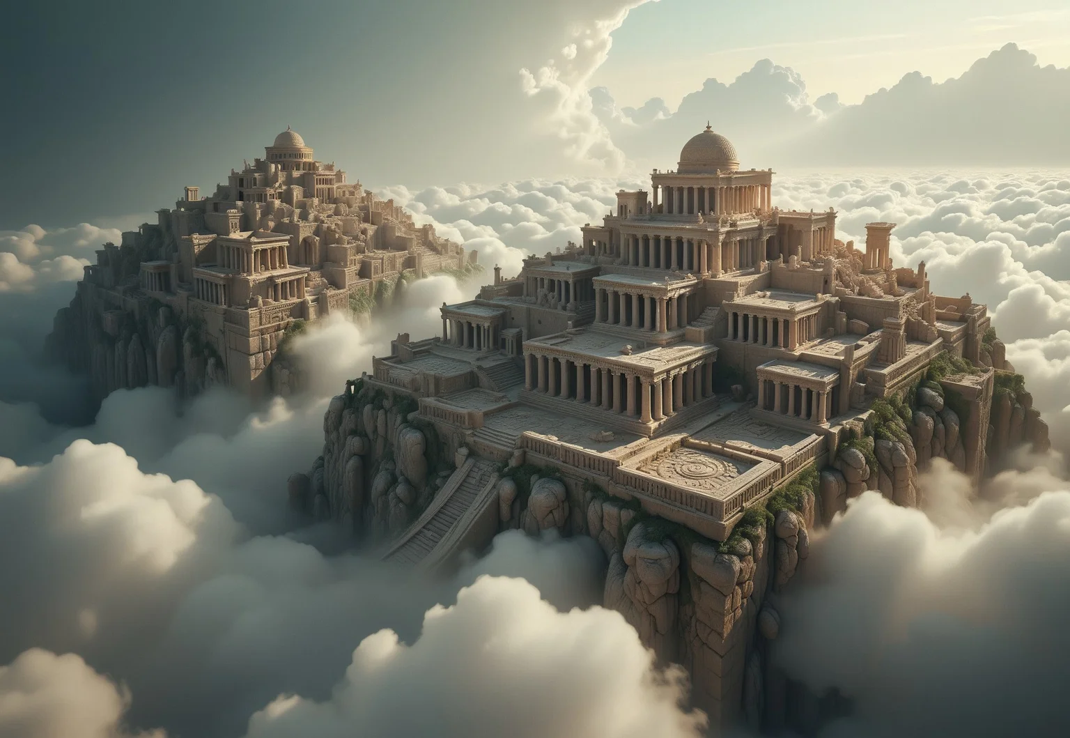the most realistic, photorealistic photo ever taken [(an ancient mythological city:1.5) in the clouds,a dream world shifting landscapes,  Captured with a Hasselblad X2D 100C and an 80mm f/1.9 lens, hyper-realistic textures, soft studio lighting, elegant shadows, incredible realism,  ultra-detailed textures, perfect lighting],
