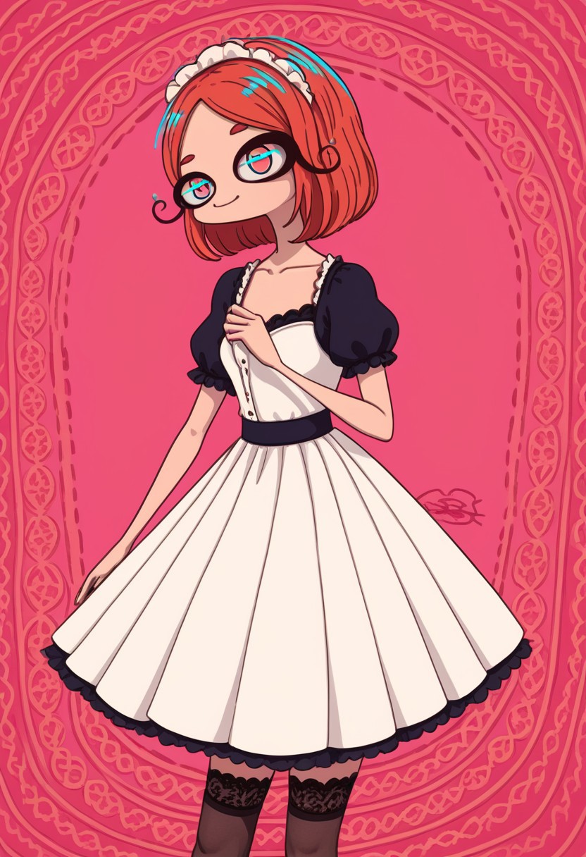 score_9, score_8_up, score_7_up,
masterpiece, best quality, detailed, amazing quality,
detailed background,
solo, 1girl, dress, stockings, looking to the side, cute, lovely, easynegative, closeup, flat colors, defined lines, colourful, fancy, frilly, lace, portrait, smiling