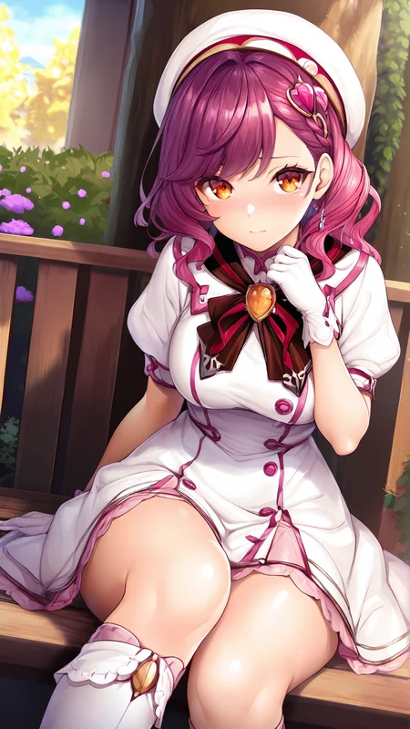 amazing quality,absurdres,best quality,masterpiece,highres,newest,detailed,detailed body,detailed face,masterpiece,best quality,
ã·ã«ã´ã¡ã¼ã,1girl,solo,hat,socks,dress,bow,white socks,kneehighs,<lora:ã·ã«ã´ã¡ã¼ã:0.8>,