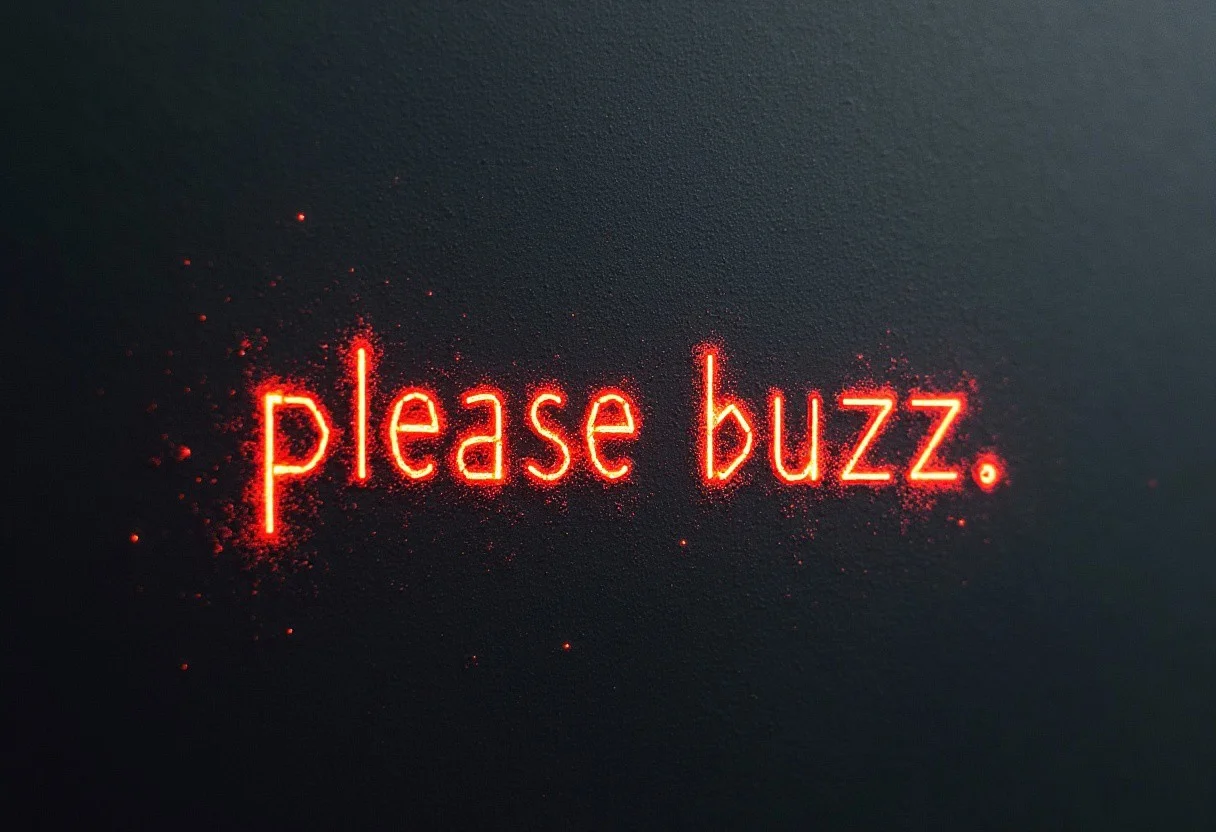 it says "please buzz" in plain text