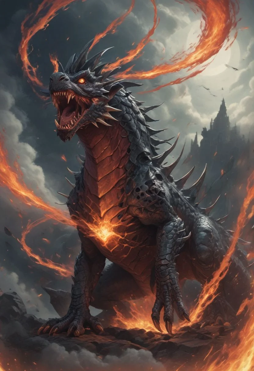 score_9, score_8_up, score_7_up, score_6_up, score_5_up, score_4_up <lora:白棱XL_Fire Element:1> fire Elemental, fire elemental dragon, swirling fire body, transparent, ethereal, majestic, detailed digital art, expressive eyes, roaring, cloudy sky background, magical elements,