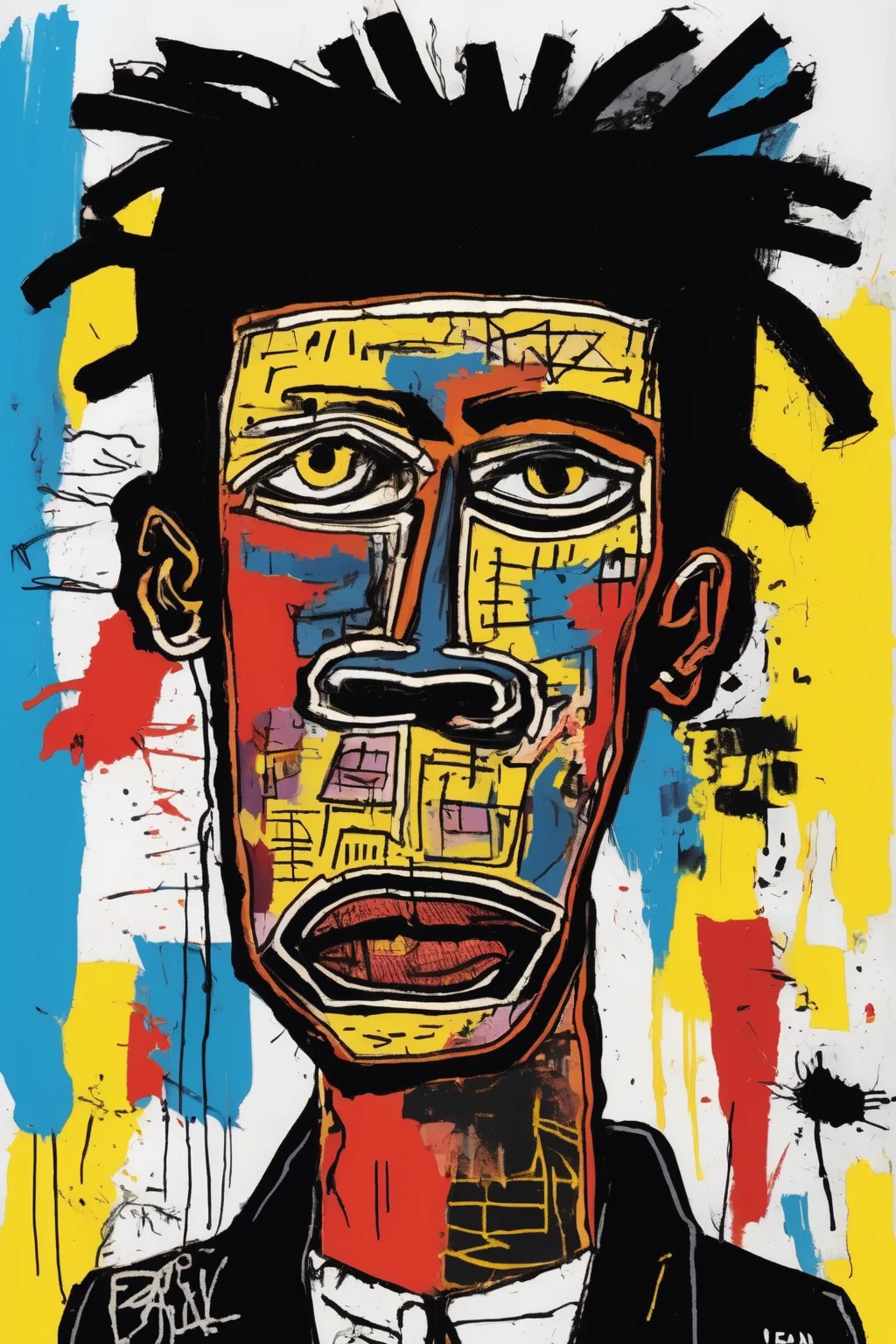 Jean-Michel Basquiat Style - Bezalel the artist from Exodus 31 in the style of Jean-Michel Basquiat vibrant colors