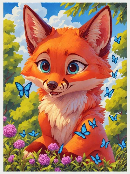 watercolor painting score_9, score_8_up, score_7_up, semirealistic, <lora:Watercolour_Portraits_0.1:1> watercolour,
fox playing with butterflies outside, smile . vibrant, beautiful, painterly, detailed, textural, artistic