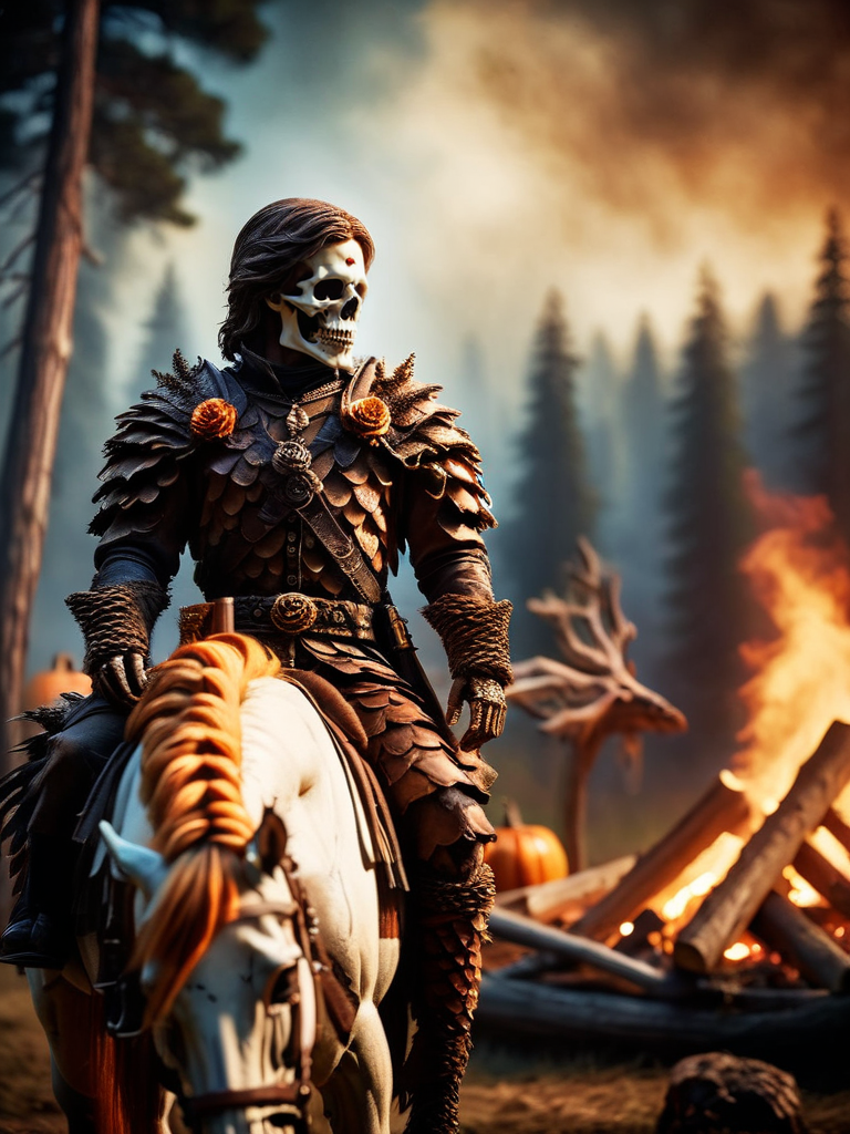 long shot scenic professional photograph of cinematic film still ethereal fantasy concept art of (masterpiece:1.2), (best quality:1.2),RAW photo, 8k uhd, dslr, natural lighting, kodak quality, (1man, undead horseman with jack-o-lanturn for a head, riding undead skeletal war-horse, ghostly). shallow depth of field, vignette, highly detailed, high budget, bokeh, cinemascope, photo-realistic, raw photo, amateur photography, realism, maximum detail, cinematic bokeh,    GhostlyStyle , dark, moody, halloween, unholy fires, hellscape,     vamptech    . magnificent, celestial, ethereal, painterly, epic, majestic, magical, fantasy art, cover art, dreamy . shallow depth of field, vignette, highly detailed, high budget Hollywood movie, bokeh, cinemascope, moody, epic, gorgeous, film grain, grainy, perfect viewpoint, highly detailed, wide-angle lens, hyper realistic, with dramatic sky, polarizing filter, natural lighting, vivid colors, everything in sharp focus, HDR, UHD, 64K, ral-pinecone <lora:ral-pinecone-sdxl:1>
