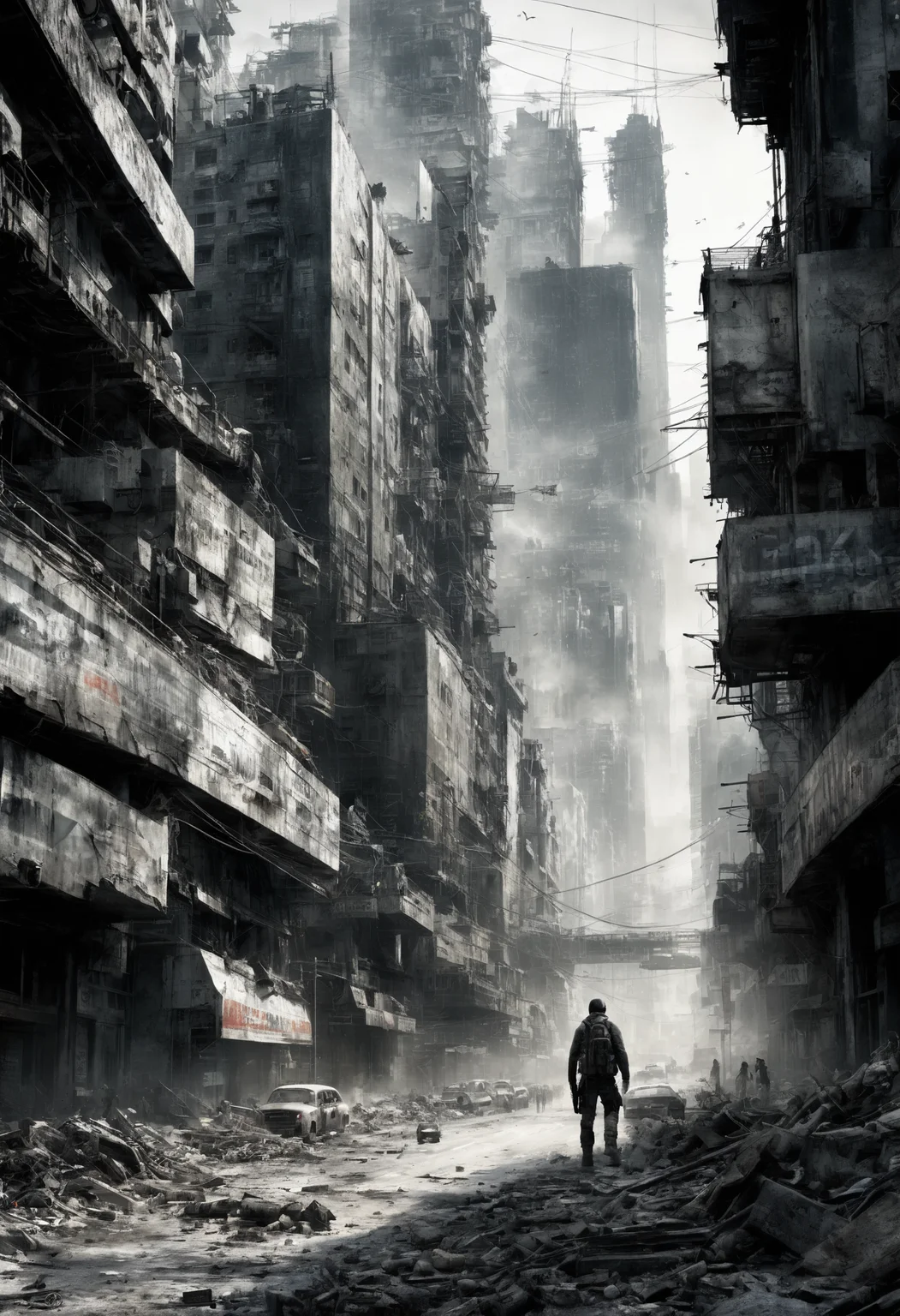 DonMB14ckB377yXL (masterpiece, best quality), dystopian cityscape, subalpine zone, (highres, 4k, 8k, intricate detail, amazing quality, Detailed Illustration) <lora:Perfect Hands v2> <lora:SDXL\DetailedEyes_V3> <lora:myLoraXL_test\DonMB14ckB377yXL-000008>,