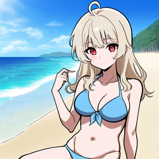 3v4ngl13, bikini, on beach