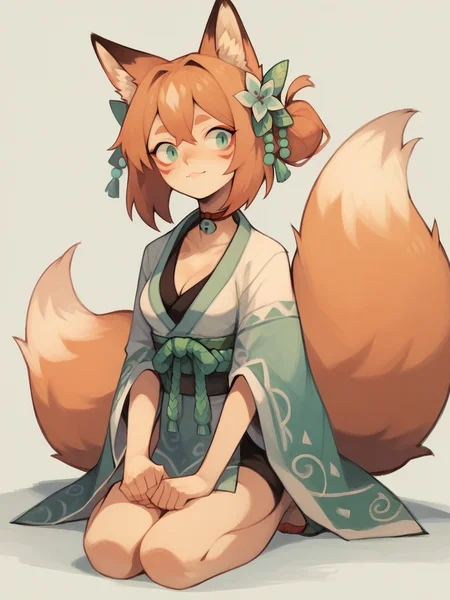score_9, score_8_up, score_7_up, score_6_up, score_5_up, <lora:suizillaXLP:1> suizilla, fox girl, cute, fox tail,