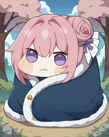 score_9, score_8_up, score_7_up, source_anime,
1girl, comfyblanket, blanket, chibi,
doro, :3, creature, pink hair, single hair bun, purple eyes, outdoors, tree, flower
<lora:concept_comfyblanket-pony-rls:1> <lora:char_doro-pony:1>