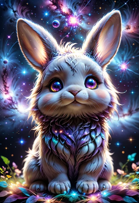 (((videogame_style))), (sharp focus:1.2), lineart, flat color, monochrome, greyscale, depth of field, bokeh, 8k, OLED, 1 baby bunny, being playful, wearing ribbon choker in different colours, different fur, super cute,, The bunny raises its paws towards the viewer, in the galaxy, space bunny lying on a ruffled pillow in the clouds,purple pillow, lluminated by the ethereal glow of cosmic lightning, the light is reflecting shadows on the cute animal, for the viewer, it appears alive, as if a glimpse of its inner sparkle is possible, star sky, peacful and grateful atmosphere, painted hearts, magical atmosphere, close up, (((cuteness overload))), <lora:detailed_notrigger:0.9>, zhibi <lora:zhibi:0.8>, <lora:tweak-detail-xl:0.7> <lora:Jed-Cosmos-sdxl:0.7> Jed-Cosmos