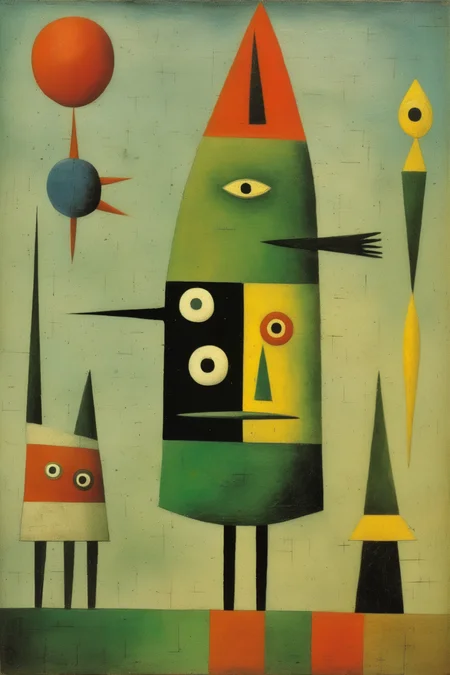 <lora:Victor Brauner Style:1>Victor Brauner Style - in style of kazimir malevich, eric carle and victor brauner