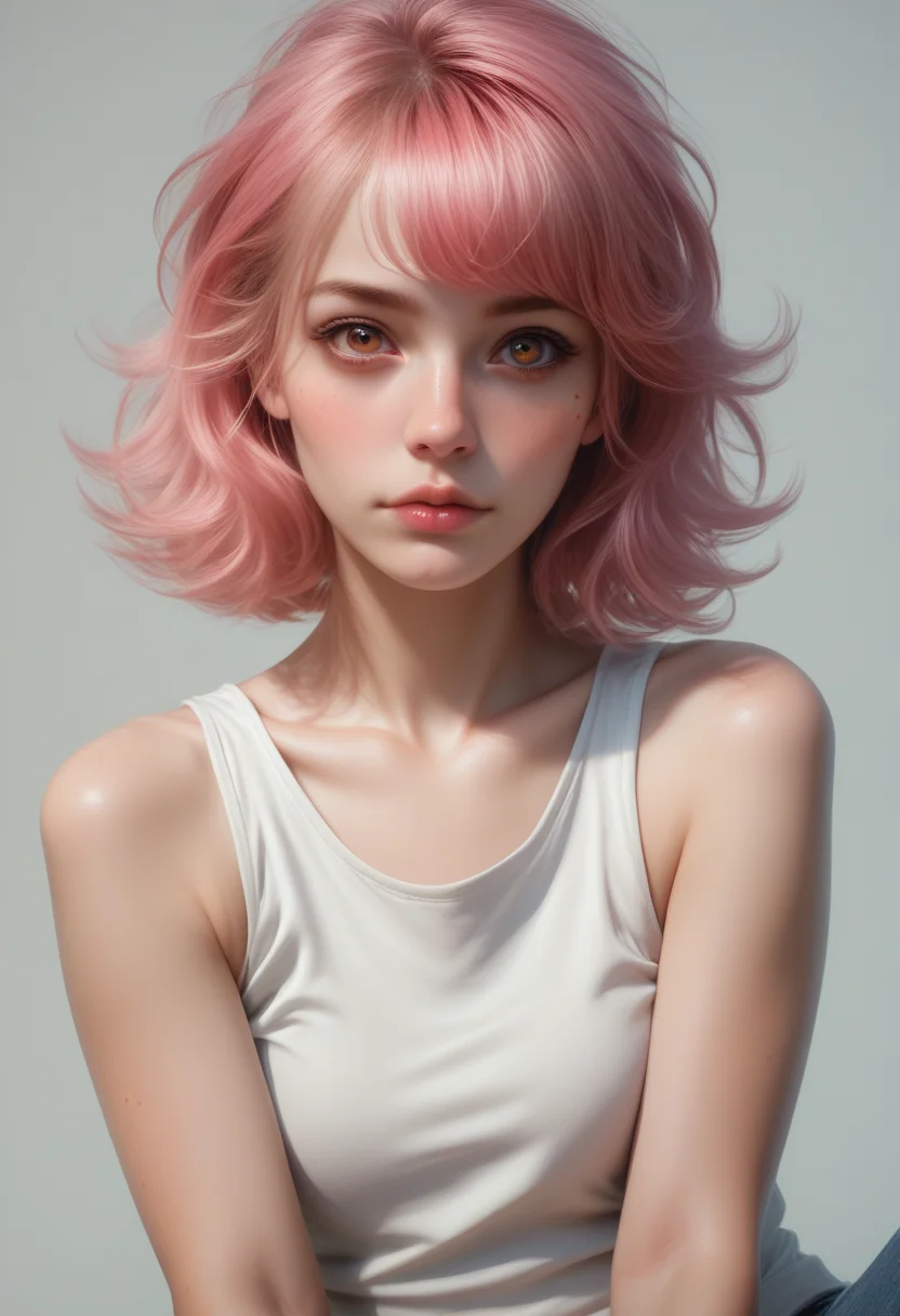 score_9, score_8_up, score_7_up, source_photo, realistic,
1girl, solo, tank top,
<lora:Dark_Rosa_Pony_v0.3:0.5> d4rkr0s4, hazel eyes, pink hair,