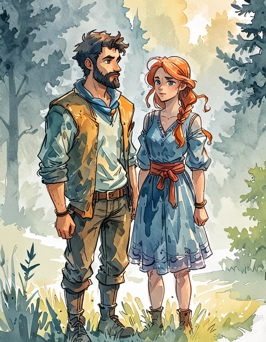 couple in the mist <lora:novuschroma43 style:1> novuschroma43 style <lora:sdxl_lightning_8step_lora:1>