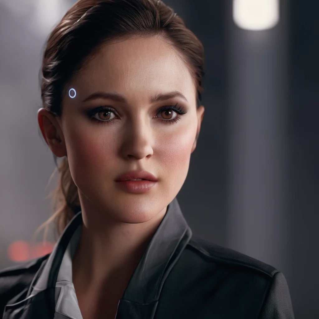 cinematic film still of <lora:perfection style:0.3> perfection
<lora:Unreal Engine style:0.3> Unreal Engine
<lora:Detroit Become Human style:1>
Minka Kelly In the year 2038 North a woman with a white shirt and a black jacket,Spanish, shallow depth of field, vignette, highly detailed, high budget, bokeh, cinemascope, moody, epic, gorgeous, film grain, grainy
