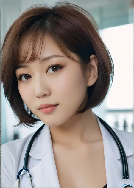 Photo of Mandy Bills, Posing in a doctors office holding a roll of bandgaes <lora:PerfectEyesXL:0.5>, (detailed beautiful face, detailed, ultra-detailed body:1.1),best quality,photo-realistic,highly detailed,absurdres,cinematic lighting,hyper-realistic,sharp focus,32k resolution,detailxl,SimplePositiveXLv2,
