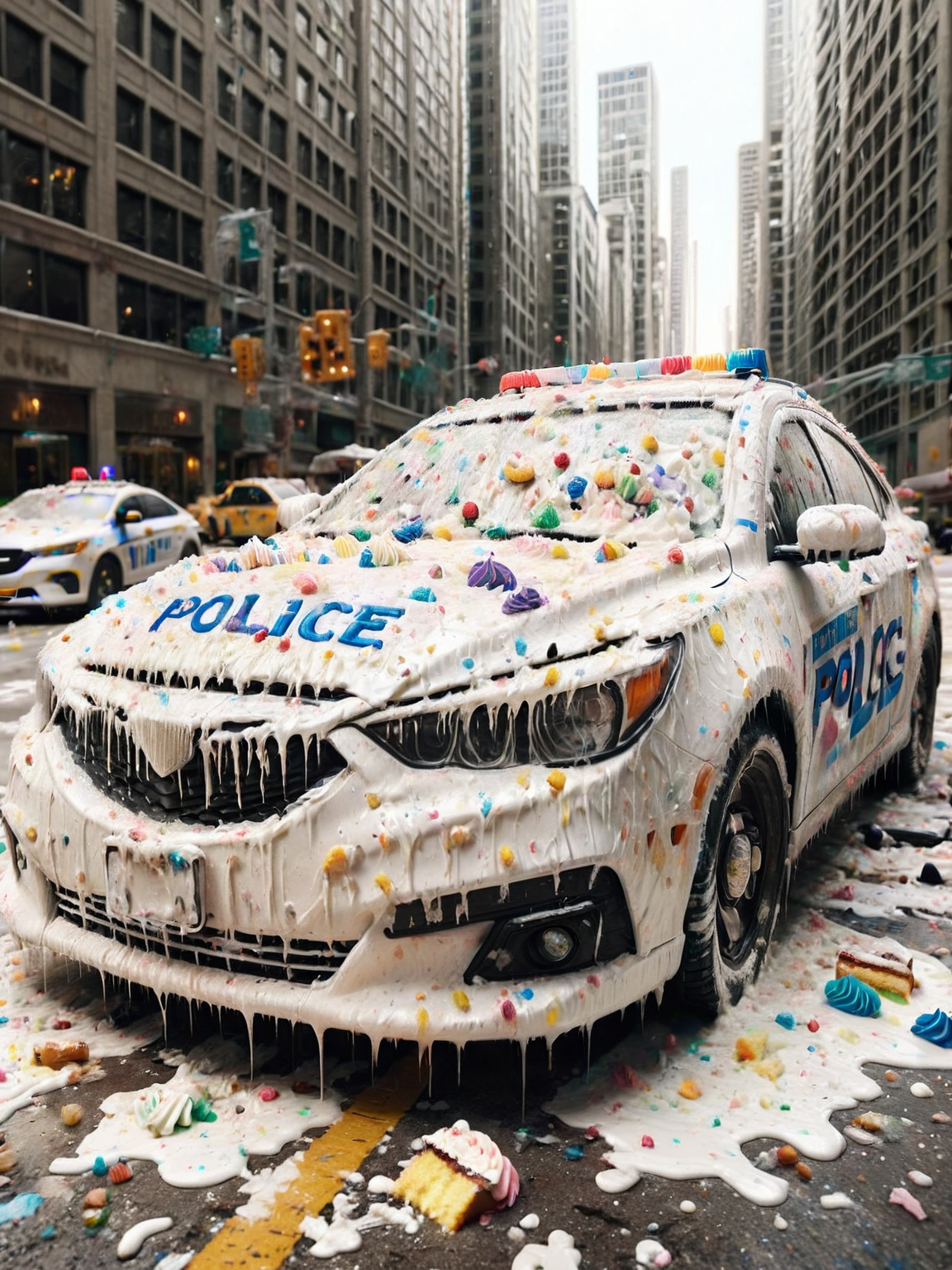 ais-cakemess police car on the streets of Chicago <lora:Cake_Mess_SDXL:1>