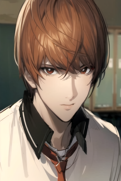 masterpiece, best quality, sketch, 1boy, solo, male focus, looking at viewer, , depth of field, , realistic, <lora:light_yagami:0.94>, light_yagami, , , ,