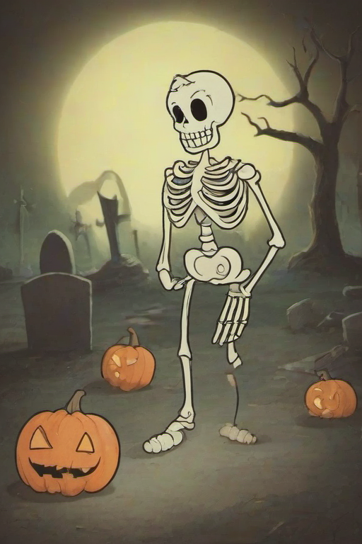<lora:PE_OldCartoonStyle:0.9> PEOldCartoonStyle,Cartoon,
Skeleton,halloween,spooky,graveyard