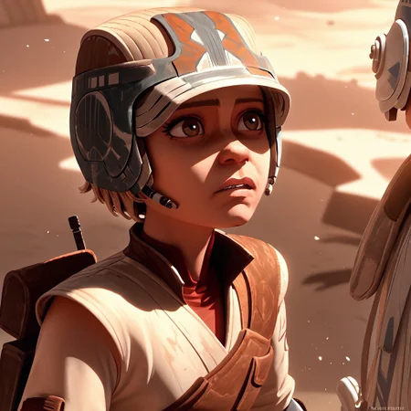 score_9, score_8_up, score_7_up, score_6_up, score_5_up, score_4_up, 1girl, OmegBa, short hair, blond hair, star wars, helmet, star wars