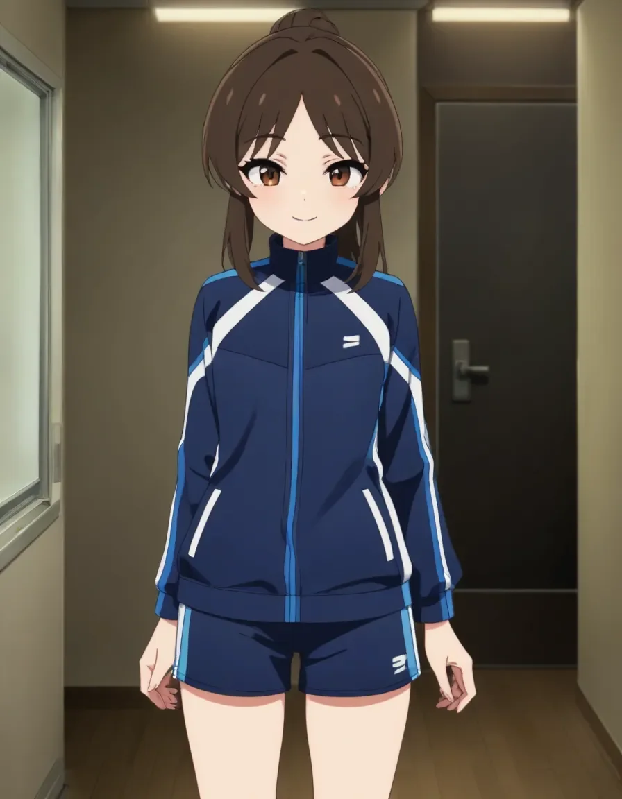 best quality,masterpiece, 4k, uncensored, prefect lighting, rating_explicit
1girl, solo,tachibana arisu, brown hair, brown eyes, long hair, bangs
tcbnarisu_CC, ponytail, shoes, track jacket,gym shorts
standing,smile ,cowboy shot, looking at viewer
,newest,official art
<lora:sdxl_lightning_8step_lora:1> <lora:tachibanaarisu_animagine_v1:0.6>