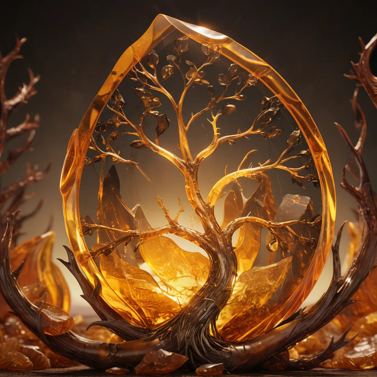 ambr1 tree, amber background, cinematic<lora:ambr1:1>