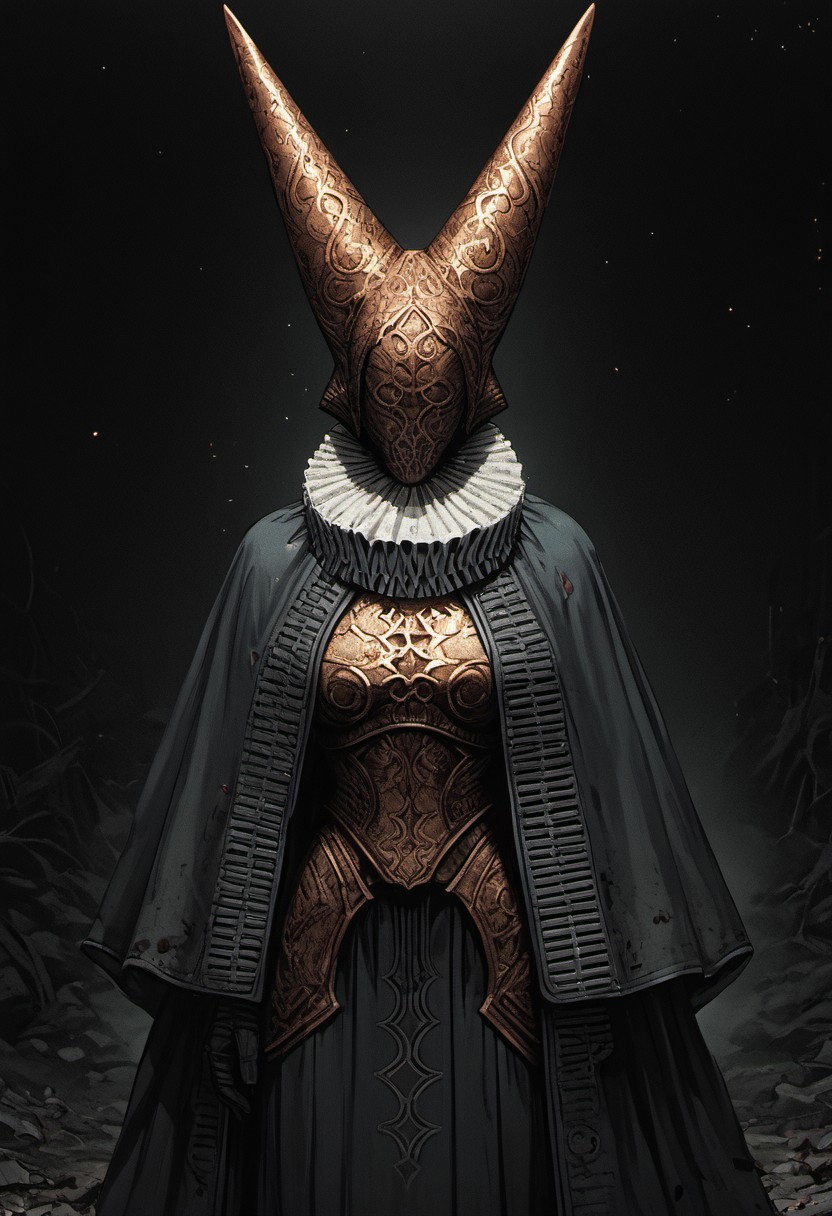 ((zPDXL3)), (SuperQuality:1.0) ~ (SuperQuality:1.2), score_9, score_8_up, score_8, Science Fiction, Star Wars, perfecteyes, ultra detailed, high resolution, high quality, masterpiece, intricate details, intricate body, intricate landscape, knva, Expressiveh, European Instagram Model, low light, muddy wasteland, No Man's Land, trenches,
BREAK
1girl, solo, source_cartoon, mature female, artillerywitch, helmet, neck ruff, cape, armor, looking at viewer, (closed mouth),