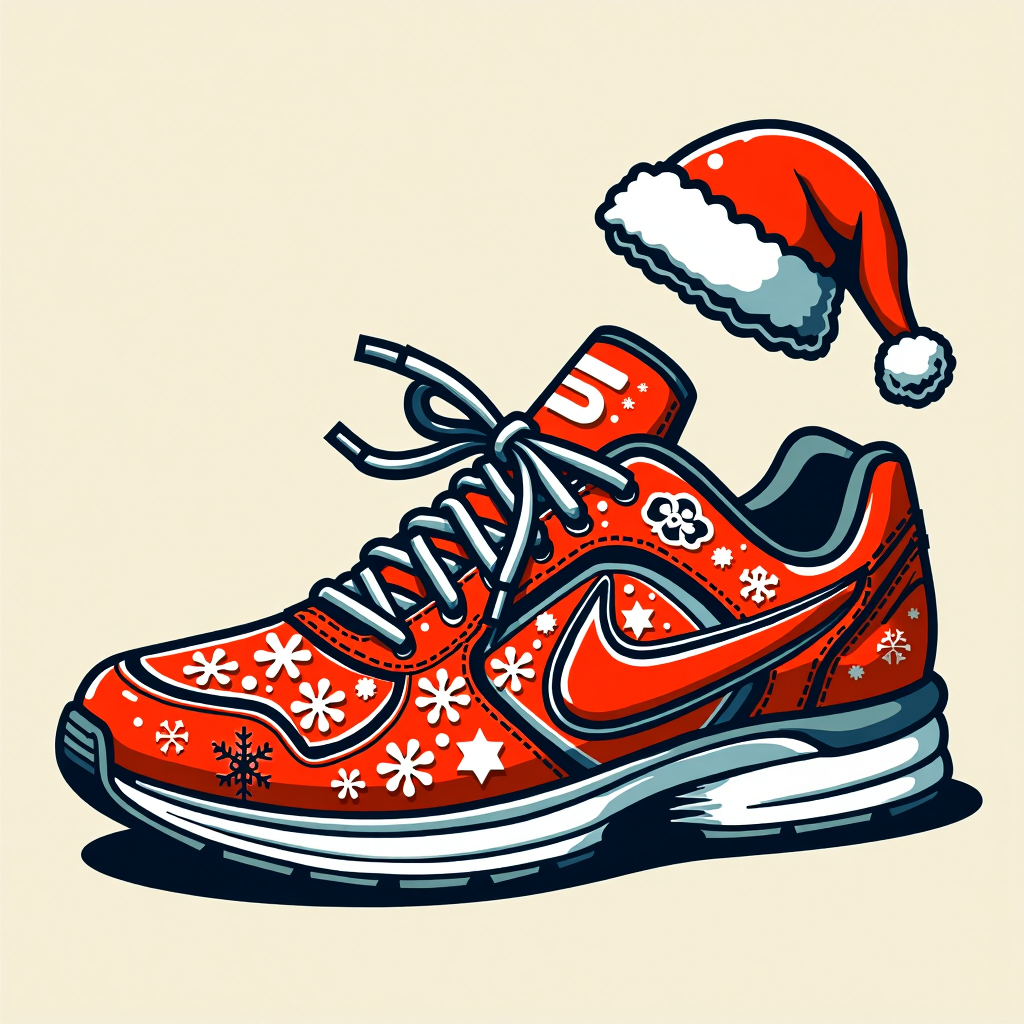 A christmas themed graphic of a Sneakers
<lora:ChristmasIconsFlux-step01000:0.9>
