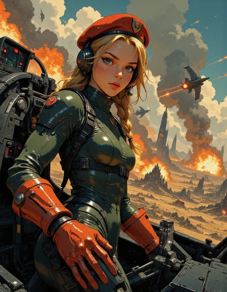 <lora:gc_vintage:1> vintage <lora:Fancha_style_v.5:1> Fancha style <lora:Anime v1.3:1> <lora:Street_Fighter_-_Cammy_White:1> SF-Cammy <lora:Single_Seater_Cockpit_Flux:1> single, seater