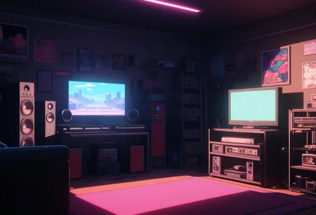 (Lo-Fi Room:1.2), UHD, 8k, F2.5, amazing shading, amazing lighting, anime, masterpiece, ultra detailed