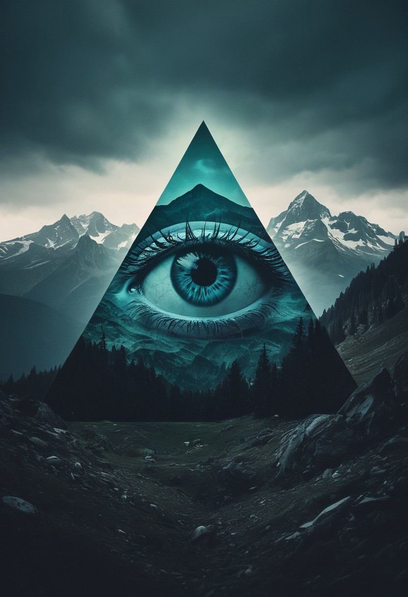 mountain, surreal,  double exposure, dark and moody ,colored all seeing eye,film grain,high quality,  dramatic ,poster  <lora:add-detail-xl:1> <lora:xl_more_art-full_v1:0.3>