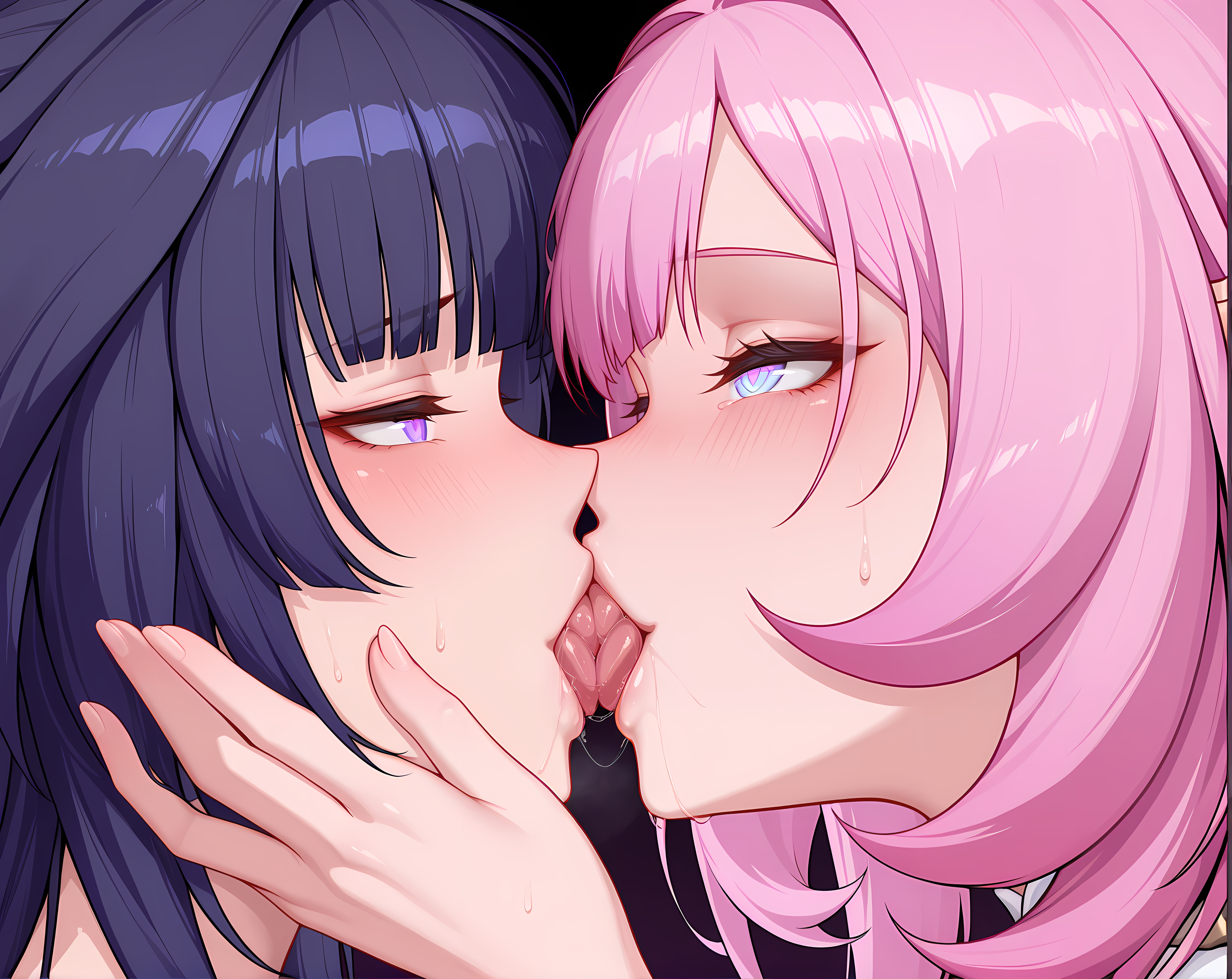 <lora:French_Kiss:0.7>,frks,french kiss,elysia \(honkai impact\),raiden mei,, masterpiece,best quality,amazing quality, very aesthetic, absurdres,detailed eyes,ultra-detailed,