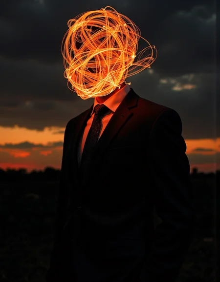 A highly detailed cinematic photography.
Light Trails Photography by Aaron Siskind and Farah Mahbub of a person with head replaced by an corrupted digital glitch effect, Completely The world of the Lord of the Rings, pure black, detailed, aesthetic of land art with evolving atmosphere, procedural sky, crisp details, iconoclastic supreme masterpiece with high-quality details, amber and crimson colors, silhouette dazzling light, enigmatic andmenacing and overwhelming atmosphere, raw details, complete sharpness, blurred background.
<lora:Exogenous:1>