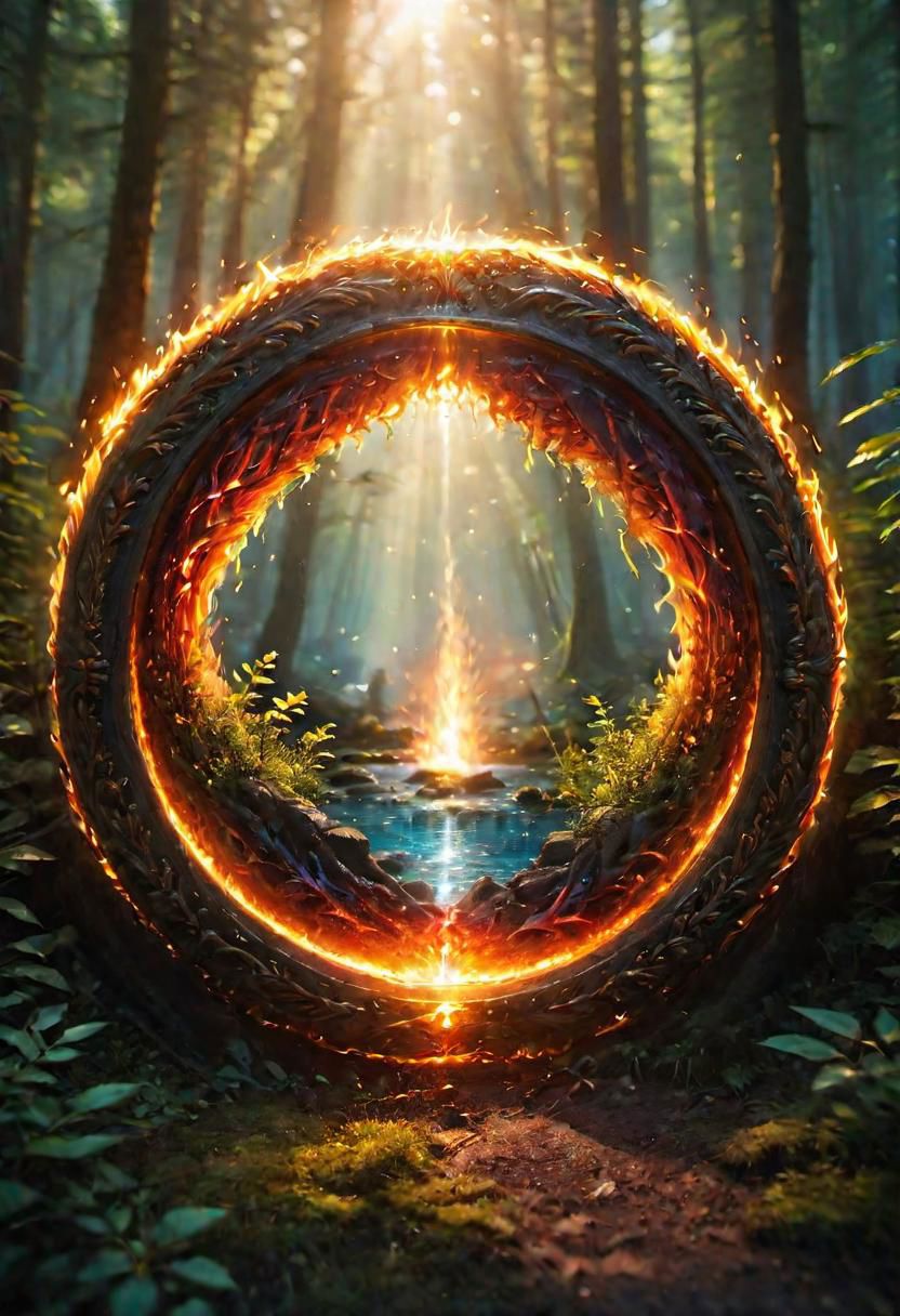 onoff, a photo of a (beautiful:1.7) portal to Tr na ng, colorful, glowing, ultra detailed, well defined fire and water  masterpiece <lora:onoff4:1>
