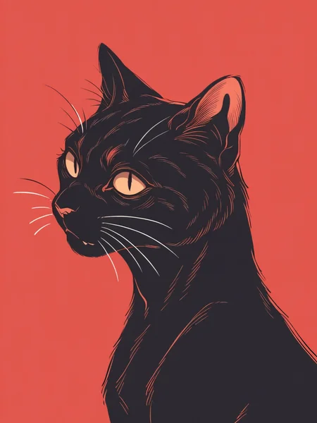 score_9, score_8_up, score_7_up, score_6_up, score_5_up, score_4_up, <lora:h3ll1shXLP2:0.6> cat, red background, h3ll1sh,